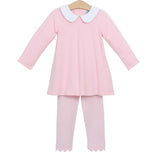 Claire Pants Set - Light Pink Stripe