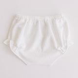 Diaper Cover - White Jacquard Bows