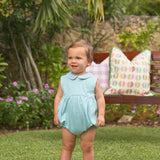 Sleeveless Bradford Bubble Turks Teal Stripe with Worth Avenue White