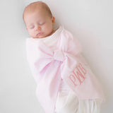 Bow Swaddle Seersucker - Pink Savannah