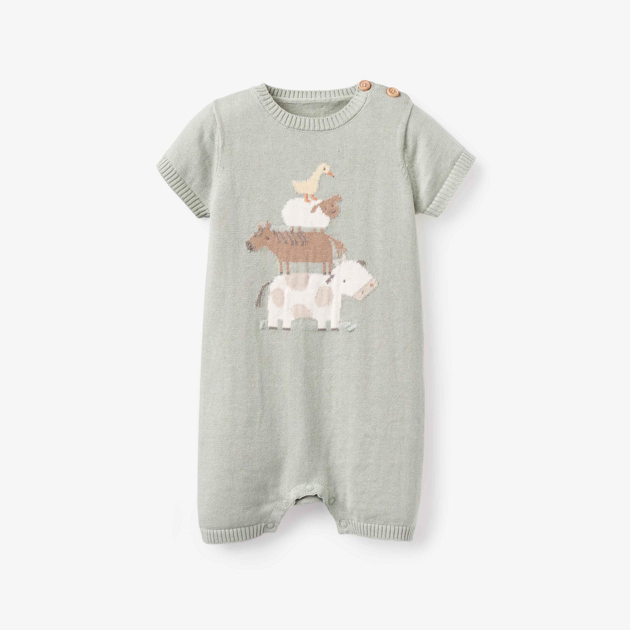 Elegant Baby On The Farm Knit Shortall