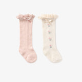 Socks - 2 Pack Floral Knee