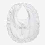 Baby Girl Christening Bib (Scallop)