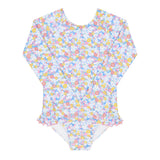 Girls Jasmine Blossom Rashguard One Piece with Ruffles