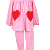 Tabby Tunic and Leggings: Pink with Hearts