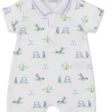 Fairway Foursome Blue Short Playsuit