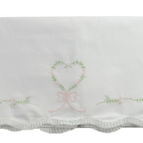 Girls Floral Heart Receiving Blanket