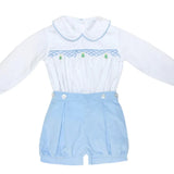 Christmas tree Adam shorts set white Broadcloath