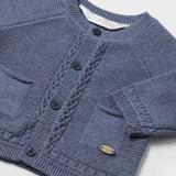 Newborn Knit Cardigan, Ocean Blue