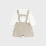 Newborn Bodysuit and Dungarees Set, Toasted