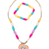 Rainbow Love Necklace Bracelet Set
