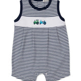 Trusty Tractors Sleeveless Stripe Playsuit