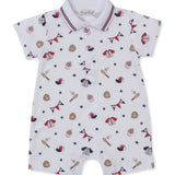Fly Ball Short Playsuit w/ Collar