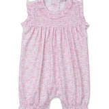 Country Gardens Pink Short Smocked Playsuit
