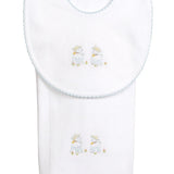 Lambikins Bib & Burp Cloth Blue