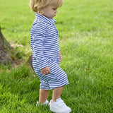 Long sleeve peter pan romper winslow stripe