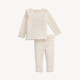 Heart & Bow Pointelle Ruffle LS PJs