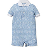 Baby Pima Louis Play Romper - Hoppy Days Blue