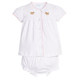 Pinpoint Layette Knit Set - Girl Lab