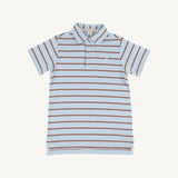 Prim & Proper Polo & Onesie Buckhead Blue Palmetto Pearl and Gray Bay Brown Stripe/Palmetto Pearl