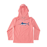 Kids' Pro Performance Hoodie Fishing T-Shirt - Flamingo Pink