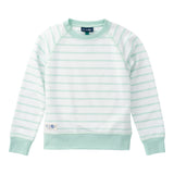Girl's Crew Control Sweatshirt, Mint Green Stripe
