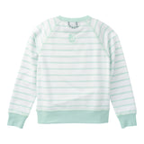 Girl's Crew Control Sweatshirt, Mint Green Stripe