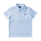 Boy's Short Sleeve Pro Performance Polo Windsurfer Fourth Print