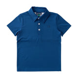 Boy's Short Sleeve Pro Performance Polo Navy Peony