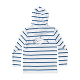Kid's Pro Performance Hoodie T-Shirt Windsurfer Navy Peony Stripe