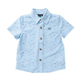 Boy's Short Sleeve Fishing Shirt Windsurfer Boats in the Bay