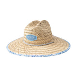 Kids Straw Lifeguard Hat in Oyster Print