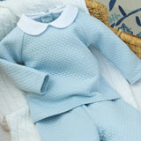 Light Blue Quilted Pant Set