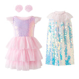 Glitter Dress, Hair Clip and Cape
