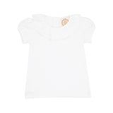 Ramona Ruffle Collar Shirt (Short Sleeve Pima) Worth Avenue White