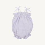Rosey Romper Lauderdale Lavender Gingham with Worth Avenue White