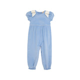 Ryleigh Romper (Corduroy) Beale Street Blue with Palmetto Pearl Bows