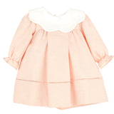 Frosty Twill Scallop Dress, Pink