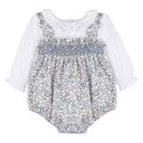 Bouncy Blooms Smock Overall, Blue
