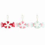 Three Peppermint Candy Cane Ornaments