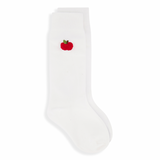 Embroidered Knee High Socks Apple