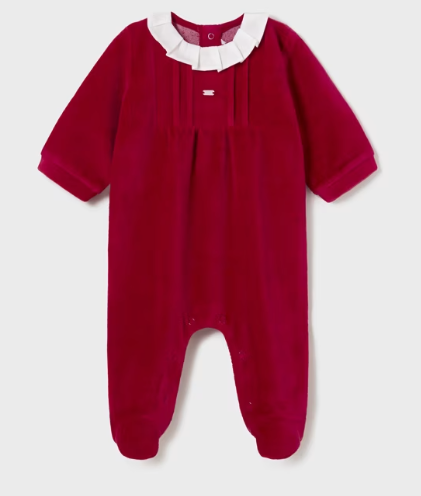 Newborn Velour One-Piece with Collar