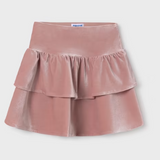 Girls Ruffle Velvet Skirt