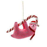 Candy Cane Sloth Ornament