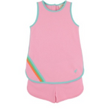 Taffy Tennis Dress- Pima, Hamptons Hot Pink, Turks Teal, Rainbow Stripe