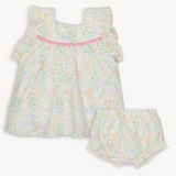 Hoppy Garden Cotton Dress & Diaper Cover Set