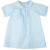 Boys Embroidered Collar Folded Daygown in Blue