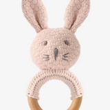 Blush Knit Bunny Rattles