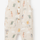 Seaside Safari Organic Muslin Sleeveless Shortall