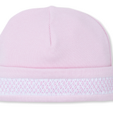 Hat with Hand Smock Newborn Pink